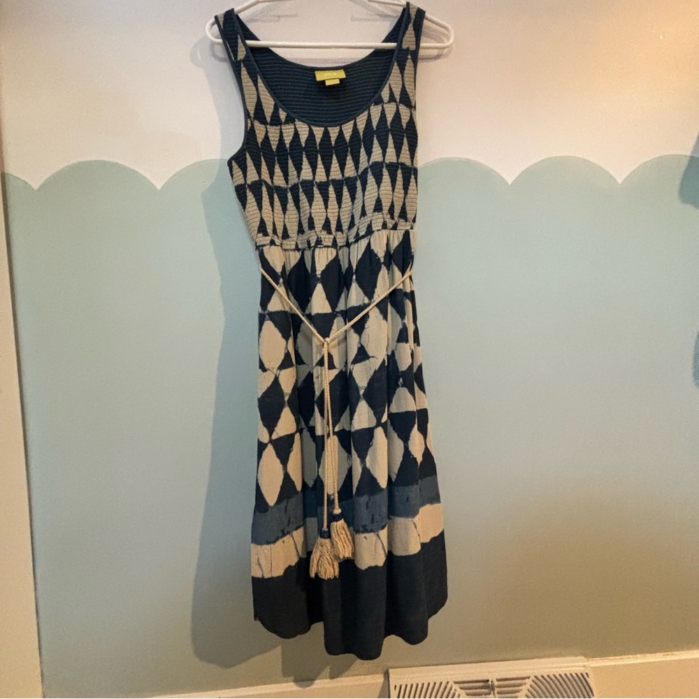 Anthropologie Maeve sleeveless dress with tasseled belt